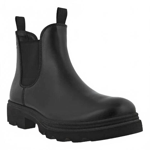NEW ECCO men's grainer chelsea slip-on boot in black